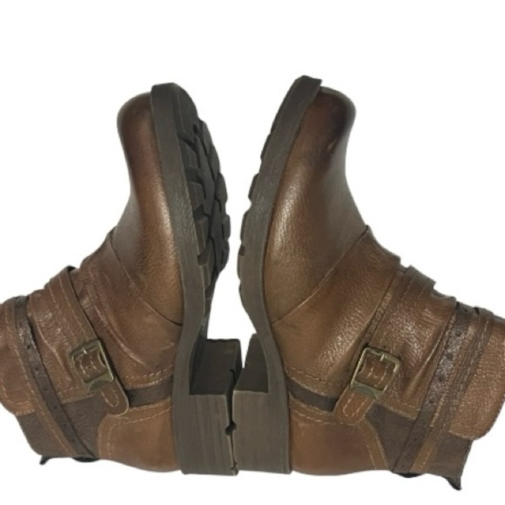 Earth Origins Randi Roland Leather Ankle Brown Moto Boots size 9 W - Picture 6 of 10
